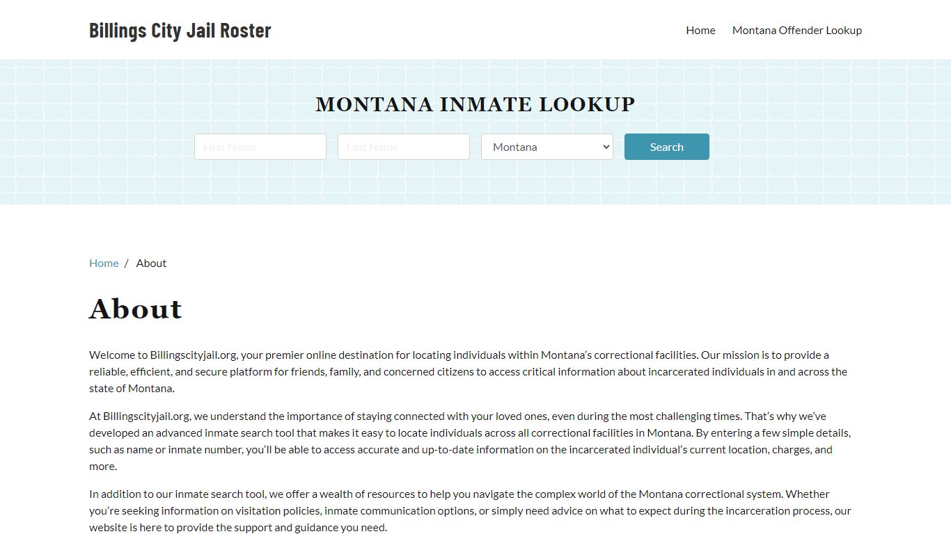 Montana Inmate Lookup